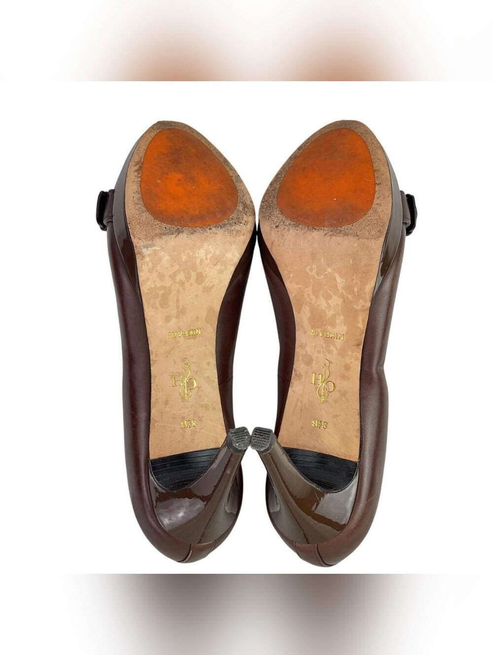 Cole Haan Brown Leather Buckle Platform Stiletto Pump - Picture 4 of 6